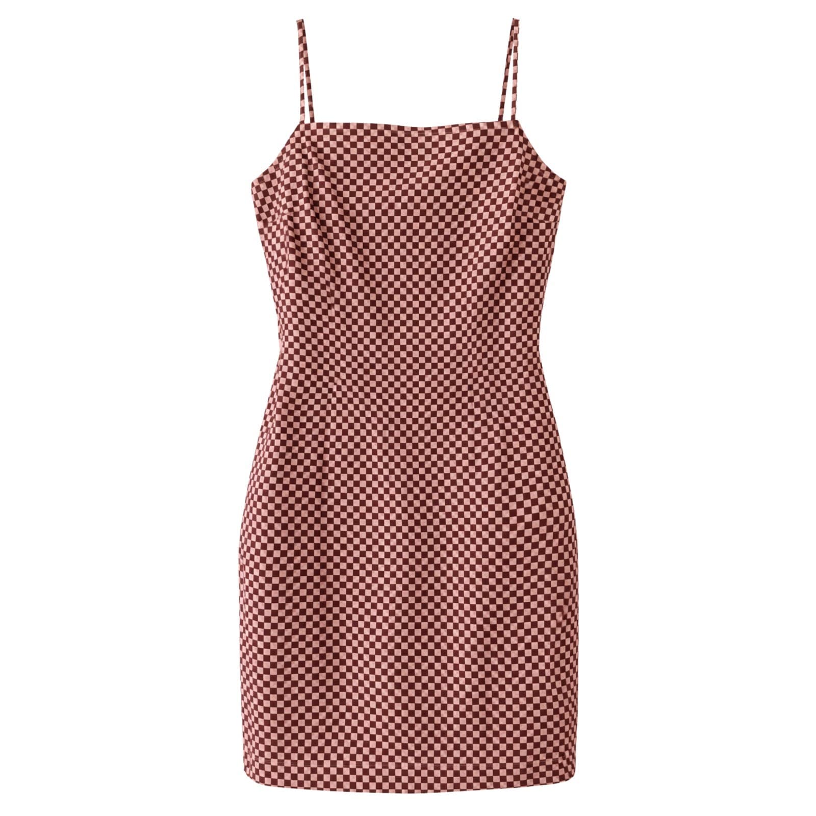 Levis Checkerboard Cotton Dress Brown Pink Strappy Mini Y2K Womens XXL Plus — photo 1 of 10