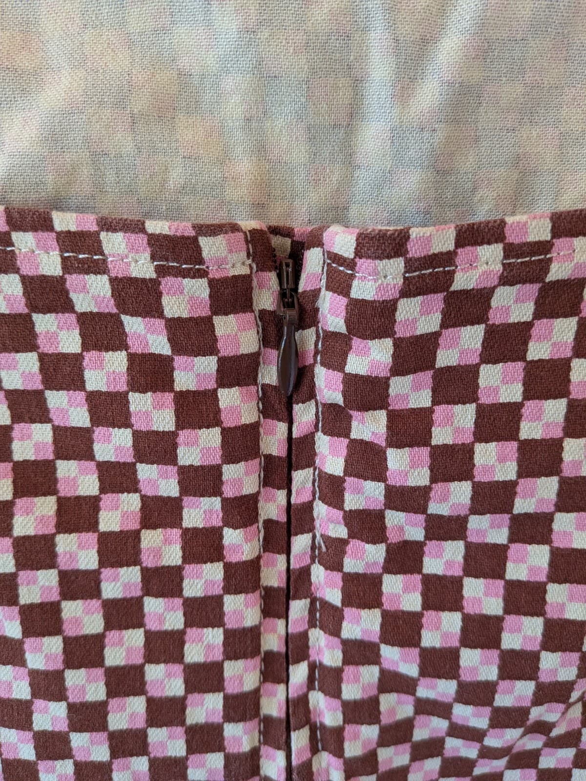 Levis Checkerboard Cotton Dress Brown Pink Strappy Mini Y2K Womens XXL Plus — photo 9 of 10