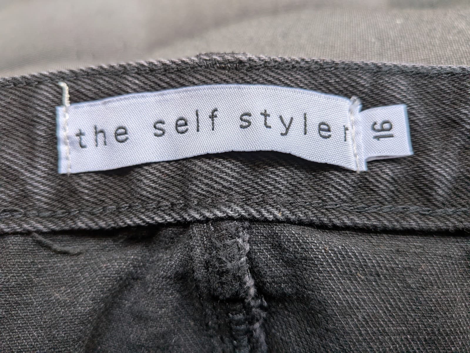 The Self Styler Denim Skirt Size 16 Grey Cotton Mini Utility Pockets NWT — photo 6 of 7