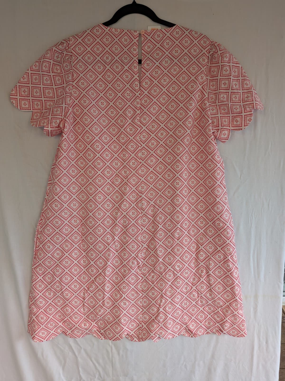 I Feel Pretty Boutique Lana Mini Dress Pink Tile Print Size 14 Tencel Linen NWT — photo 11 of 13