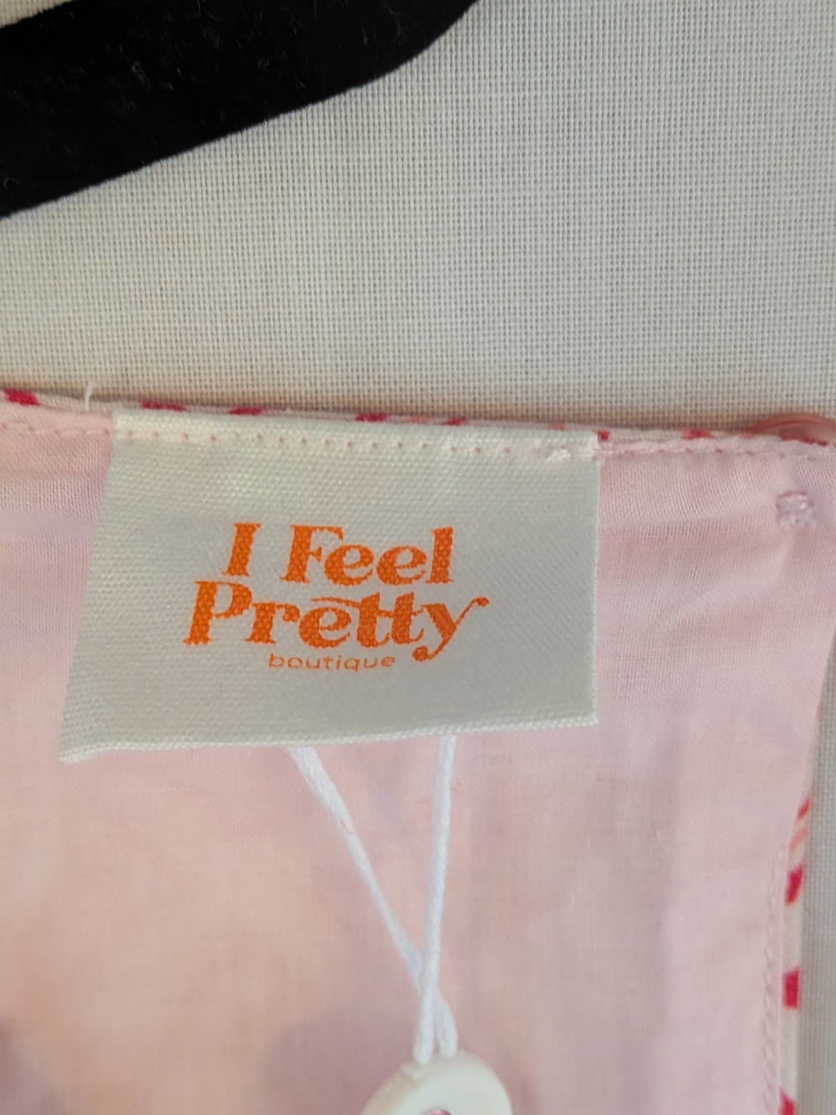I Feel Pretty Boutique Lana Mini Dress Pink Tile Print Size 14 Tencel Linen NWT — photo 9 of 13