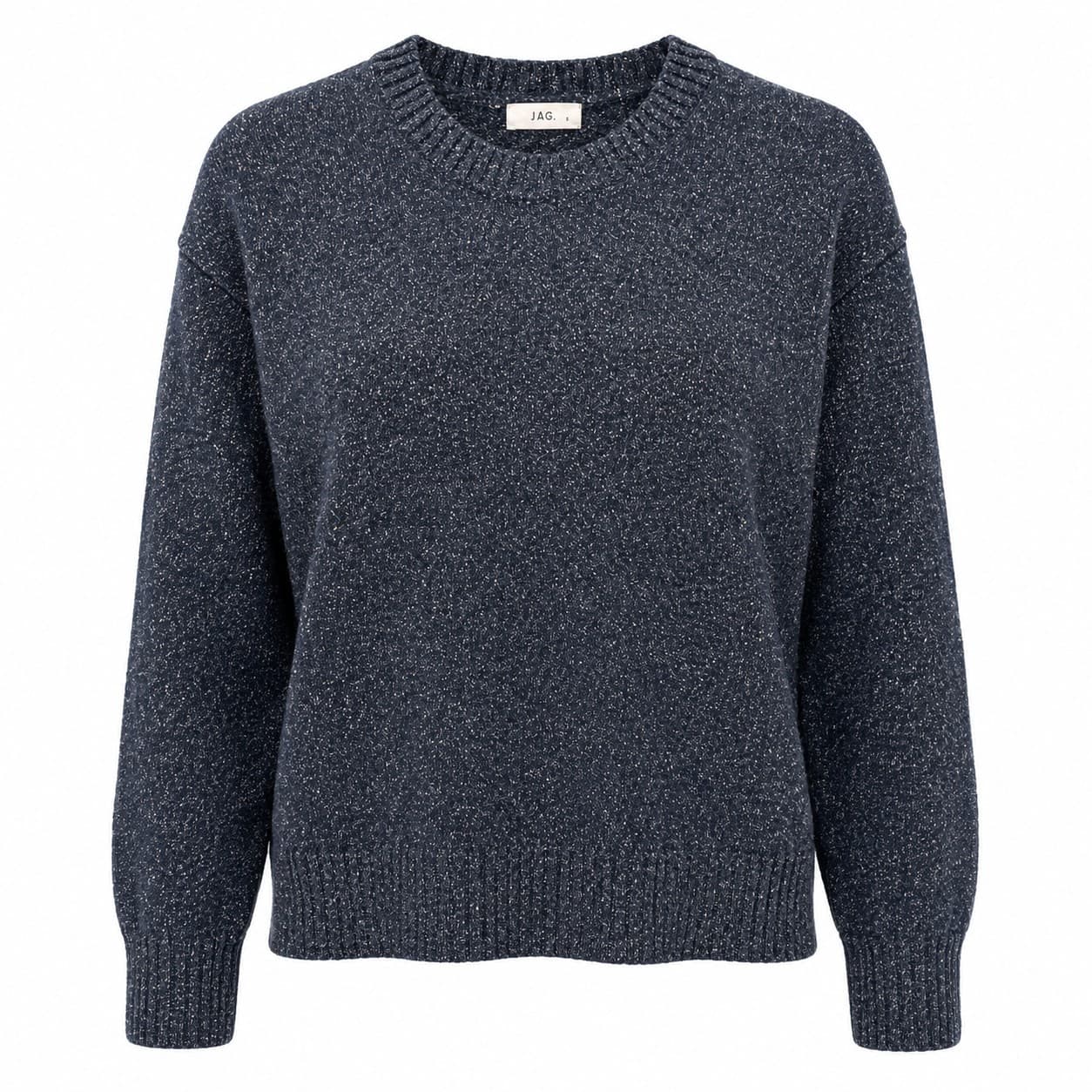 JAG Navy Wool Silk Knit Jumper Womens S AU 10 12 Crew Neck Pullover — photo 1 of 9