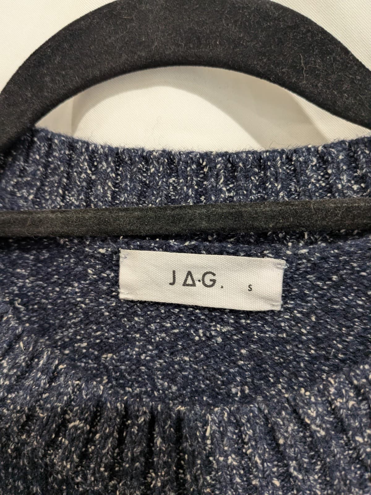 JAG Navy Wool Silk Knit Jumper Womens S AU 10 12 Crew Neck Pullover — photo 6 of 9
