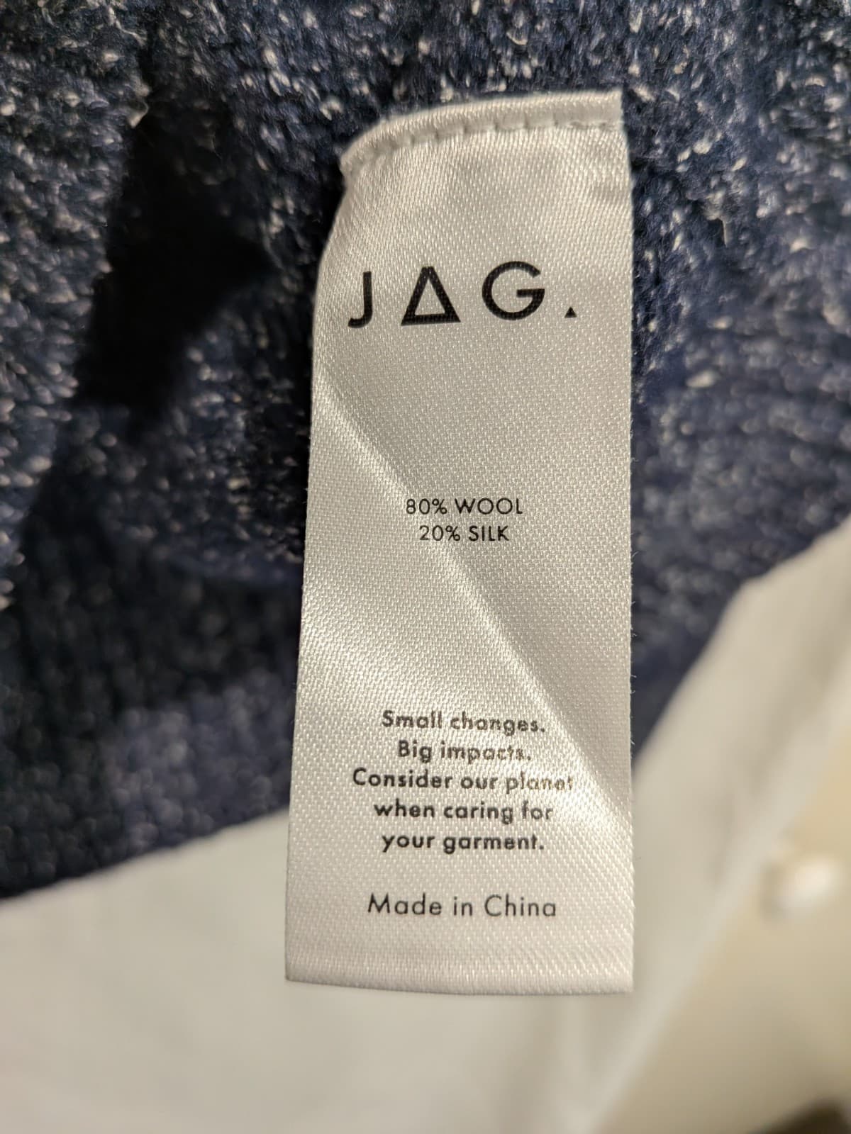 JAG Navy Wool Silk Knit Jumper Womens S AU 10 12 Crew Neck Pullover — photo 7 of 9
