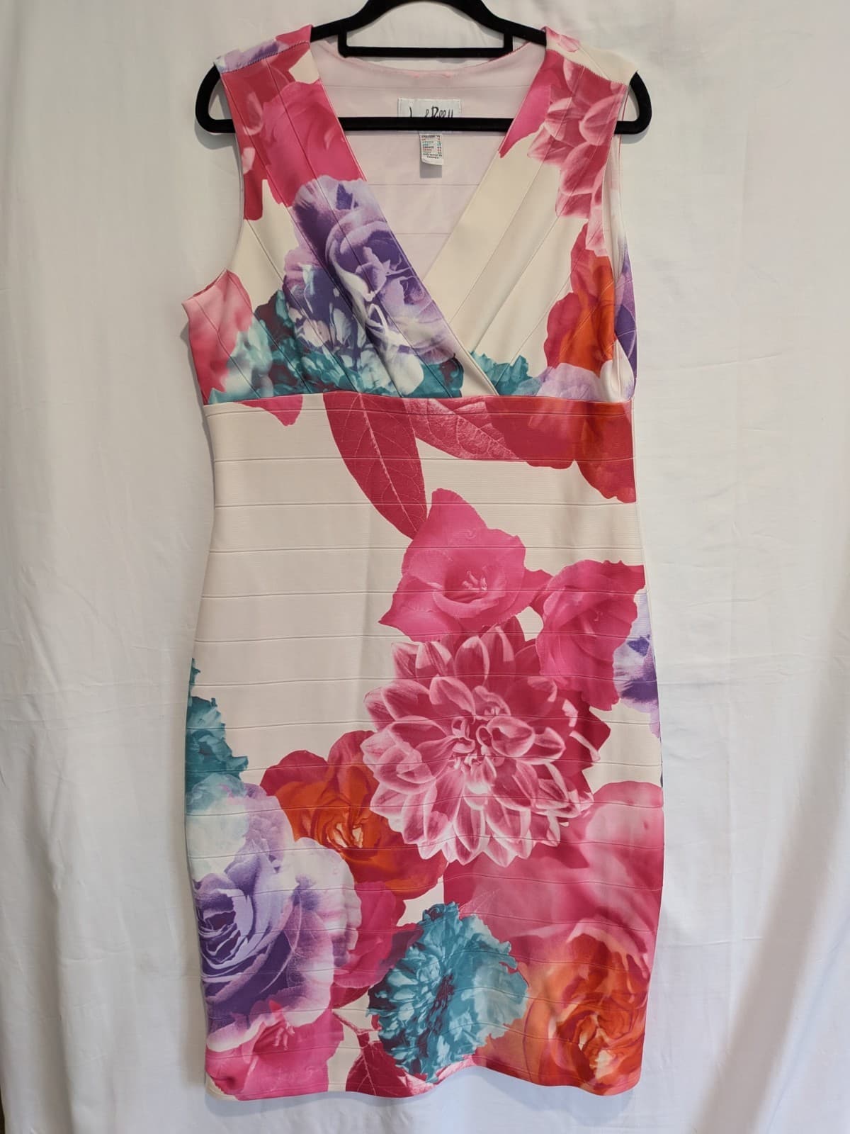 Joseph Ribkoff Floral Bodycon Cocktail Dress Pink Midi Occasion Wedding Guest 16 — photo 2 of 7