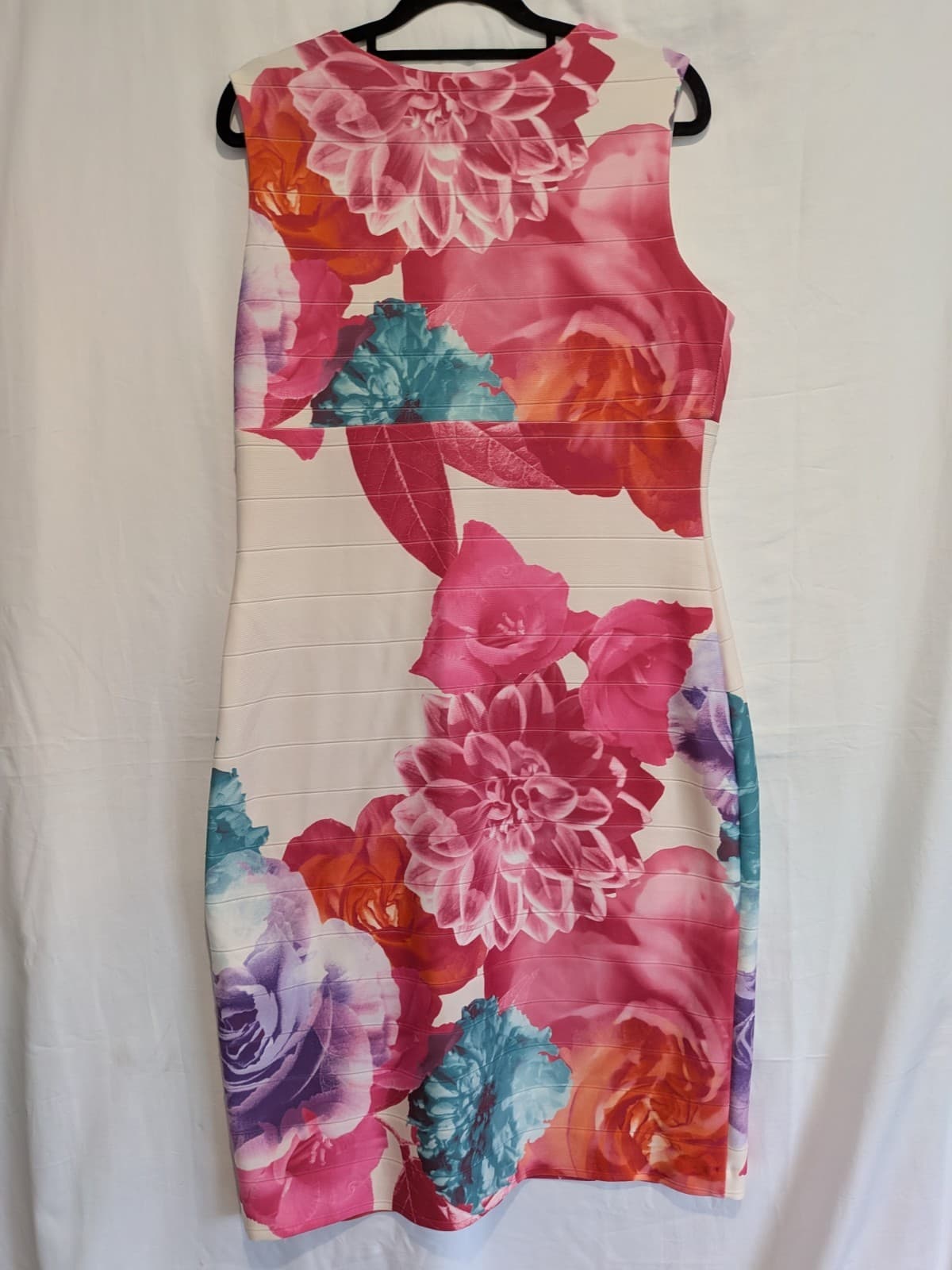 Joseph Ribkoff Floral Bodycon Cocktail Dress Pink Midi Occasion Wedding Guest 16 — photo 7 of 7
