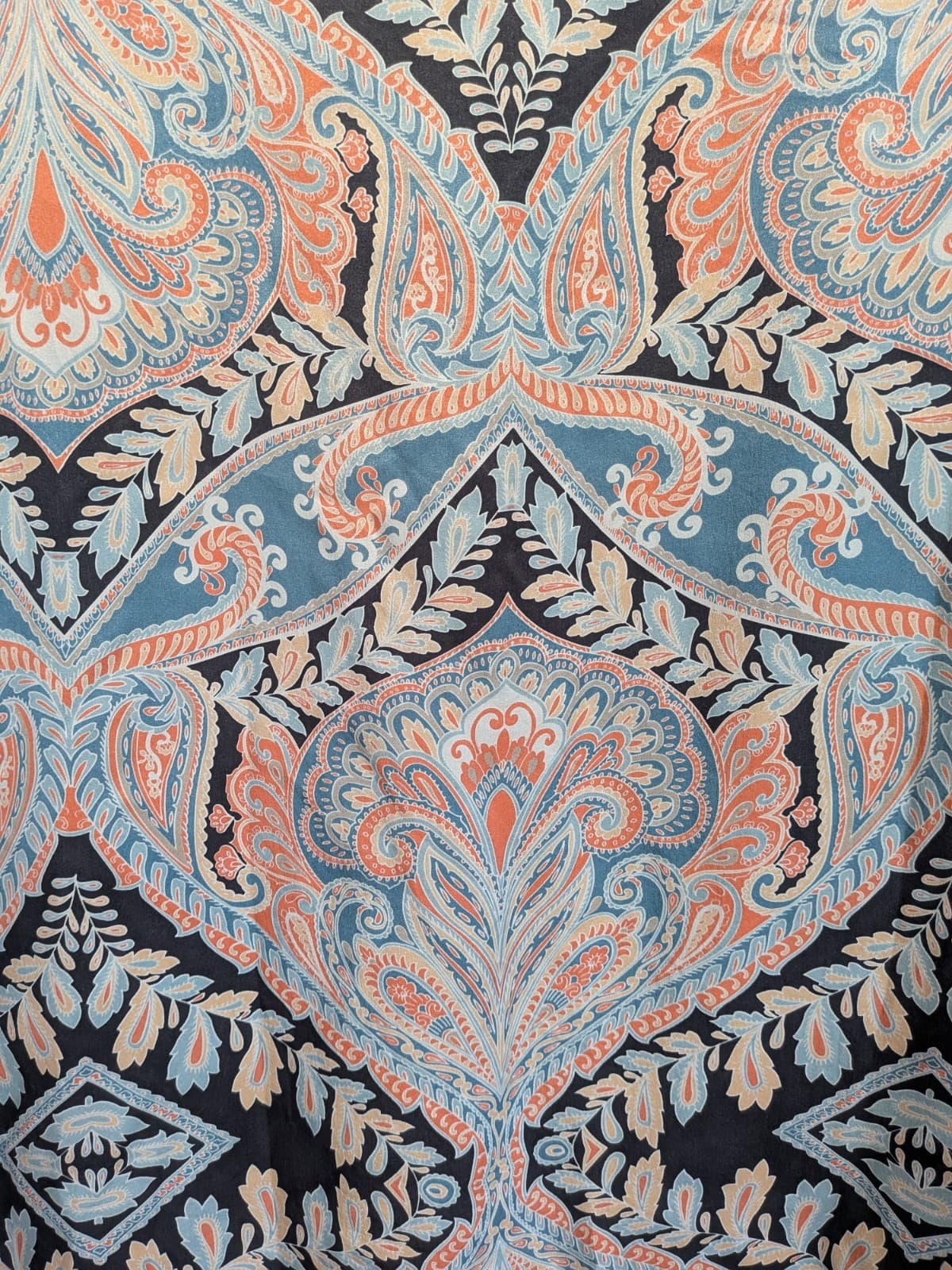 Monsoon Silk Paisley Tunic Dress Blue Coral Boho Floaty Lined Plus Size UK 18 — photo 10 of 10