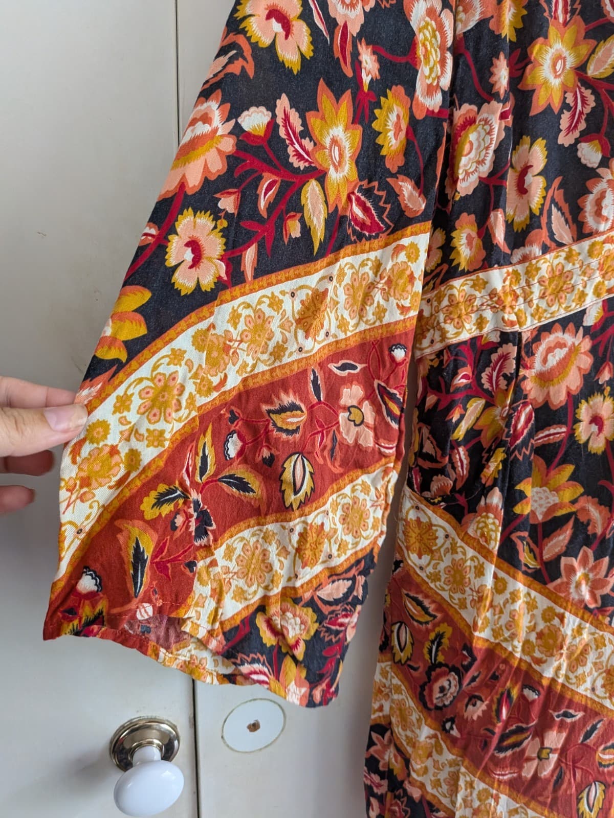 Spell Gypsy Collective Floral Border Dress Size L Boho Rayon — photo 3 of 17