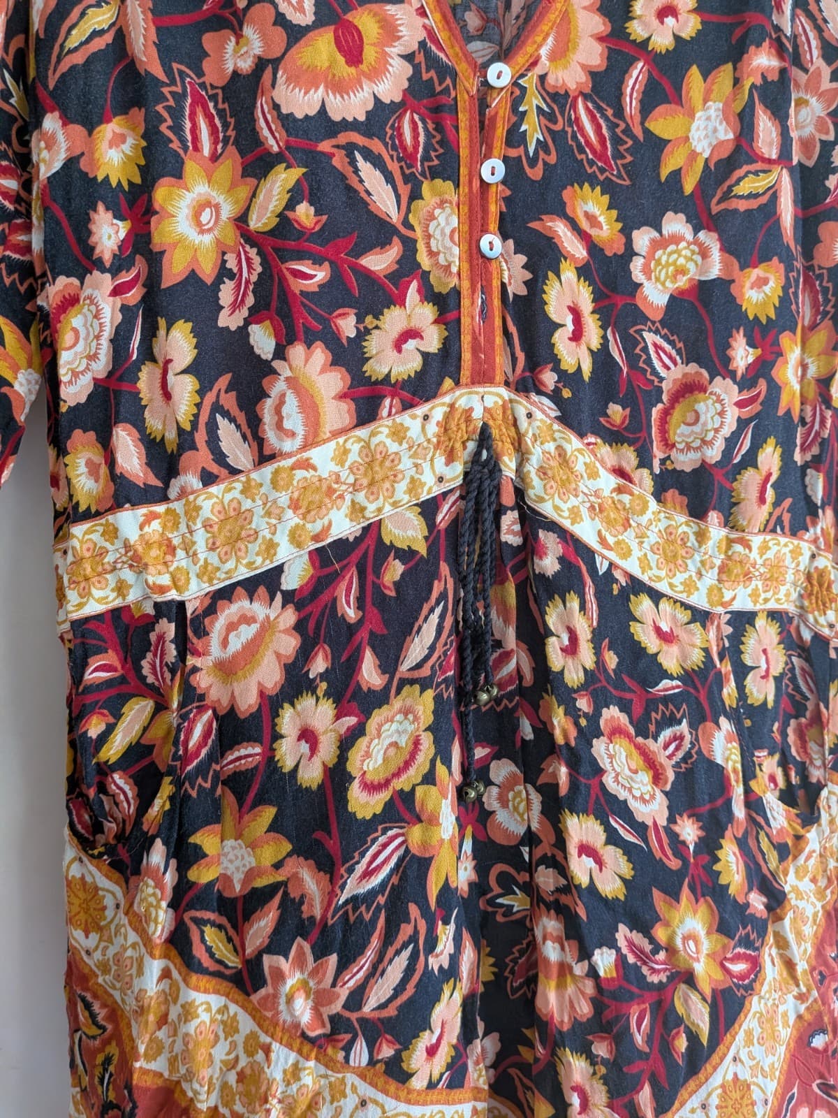 Spell Gypsy Collective Floral Border Dress Size L Boho Rayon — photo 4 of 17