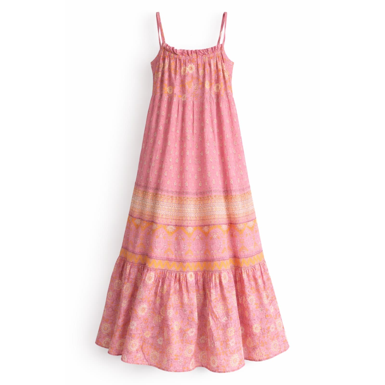 Spell Gypsy Collective Pink Floral Maxi Dress Size L Organic Cotton — photo 2 of 12