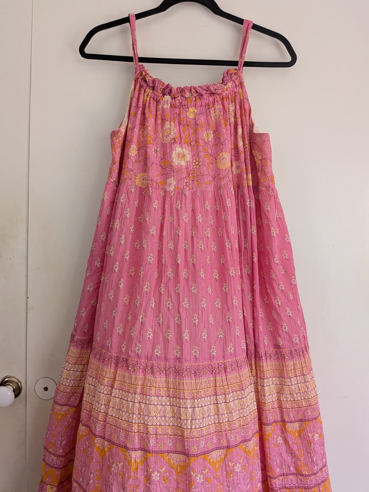 Spell Gypsy Collective Pink Floral Maxi Dress Size L Organic Cotton — photo 5 of 12