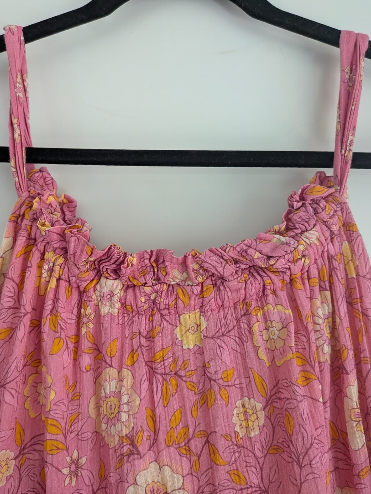 Spell Gypsy Collective Pink Floral Maxi Dress Size L Organic Cotton — photo 7 of 12