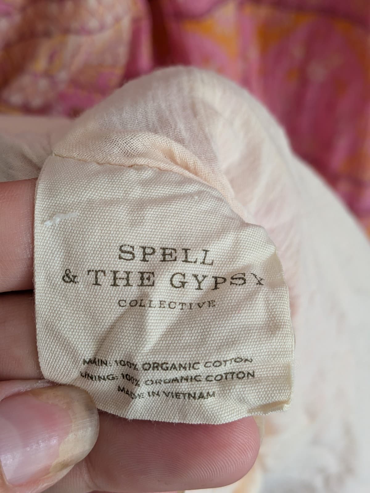 Spell Gypsy Collective Pink Floral Maxi Dress Size L Organic Cotton — photo 10 of 12
