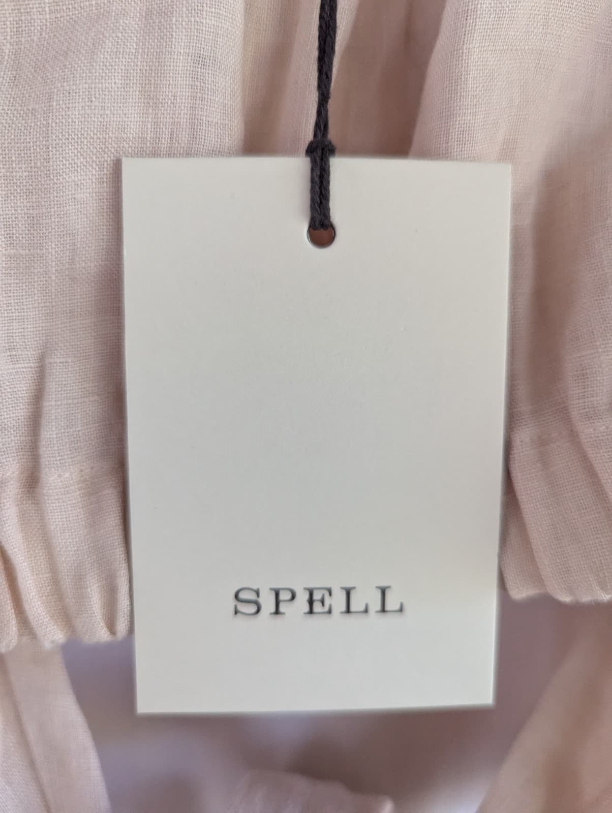 Spell Mae Linen Tie Top Meringue Cream Boho Crop Blouse Size XS 8-10 — photo 9 of 12