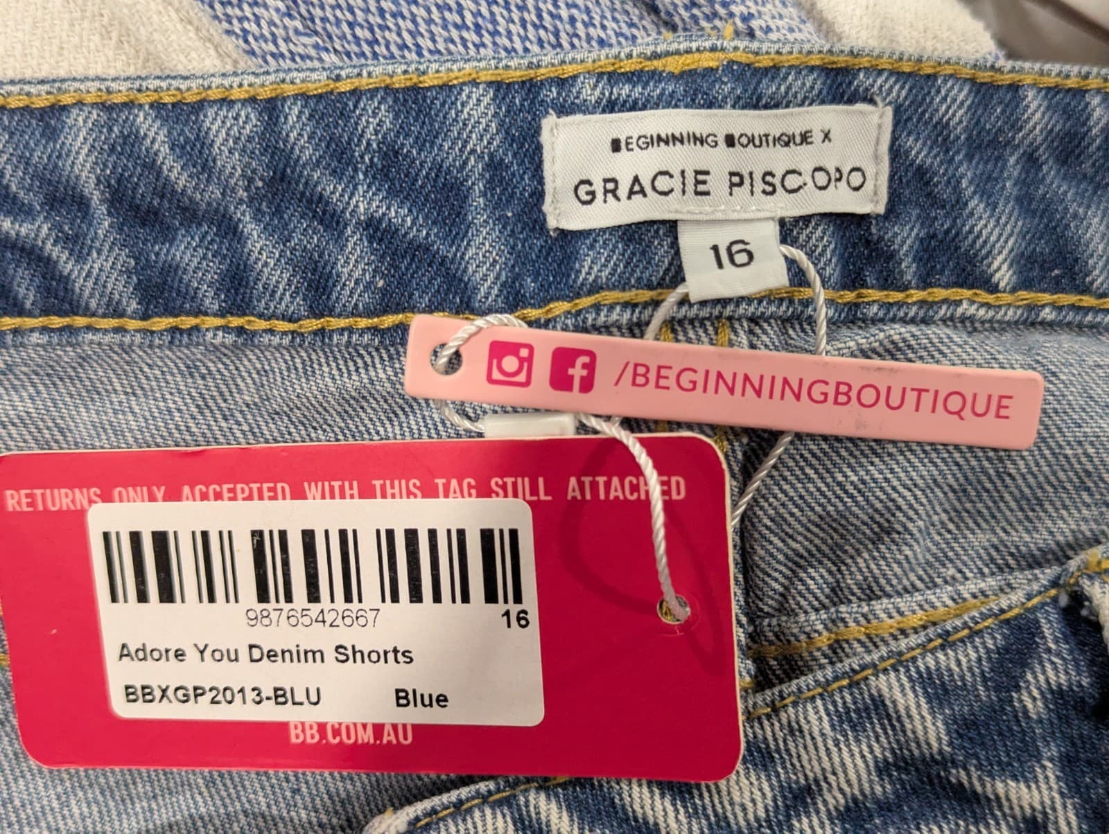 Beginning Boutique x Gracie Piscopo Denim Shorts Plus Size Aus 16 Us 12 — photo 11 of 12