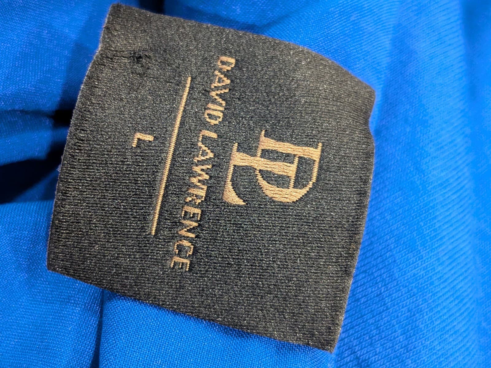 David Lawrence 100% Silk Dress Size L Blue Belted Occasion Shift Wedding — photo 12 of 12