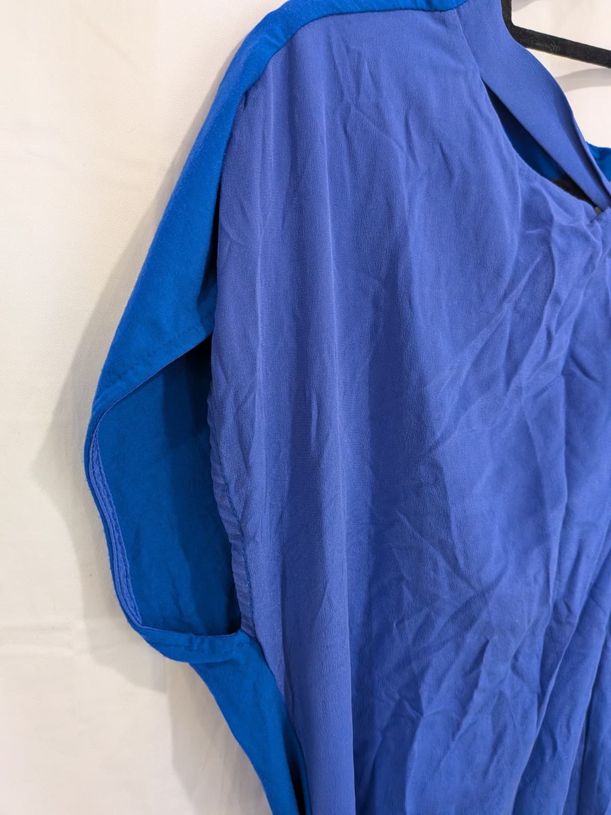 David Lawrence 100% Silk Dress Size L Blue Belted Occasion Shift Wedding — photo 5 of 12