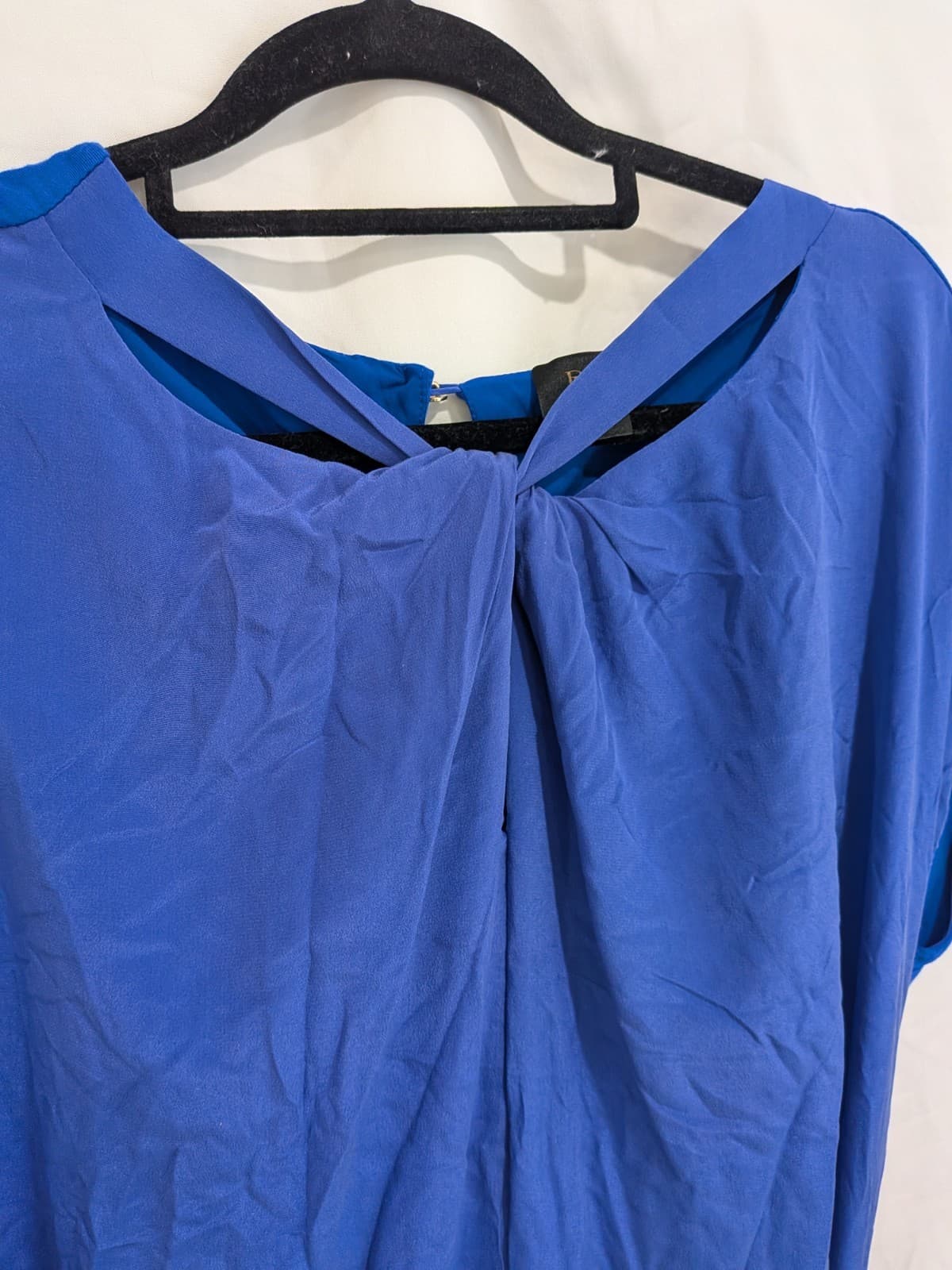 David Lawrence 100% Silk Dress Size L Blue Belted Occasion Shift Wedding — photo 6 of 12