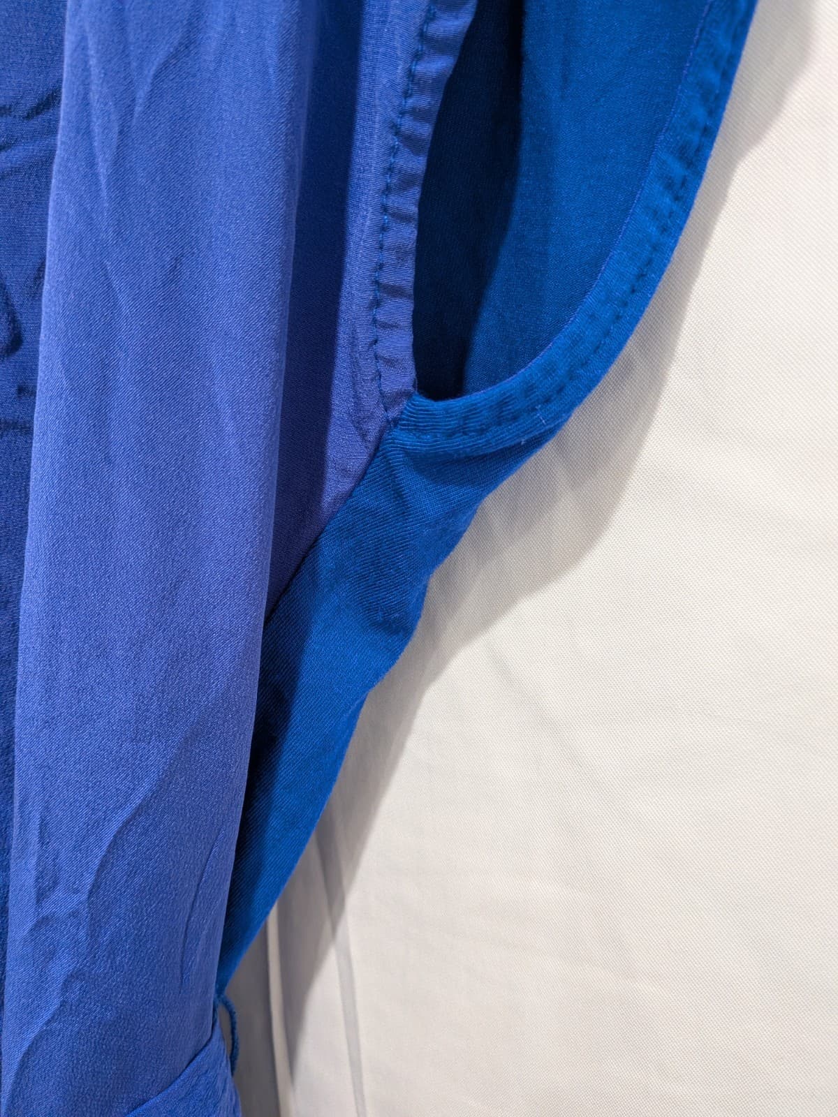 David Lawrence 100% Silk Dress Size L Blue Belted Occasion Shift Wedding — photo 8 of 12