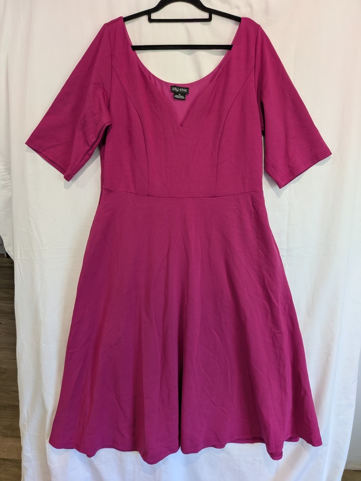 City Chic Dress Pink Plus Size XS 14 Stretch Occasion A Line Wedding Cocktail — photo 2 of 8