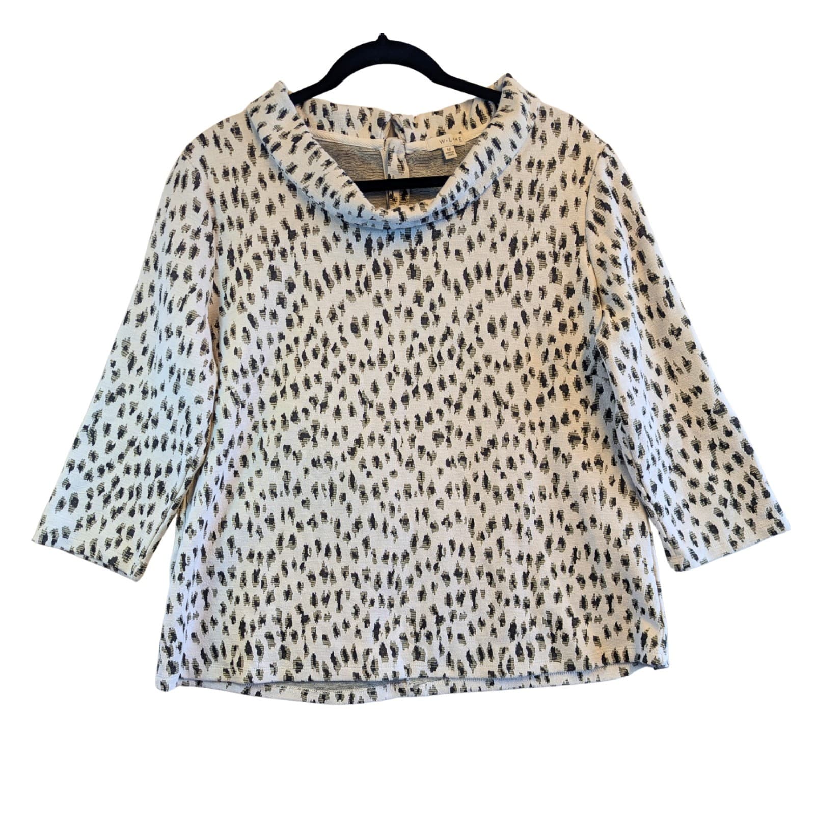 W Lane Top Animal Print Jacquard Cowl Black White Size M AUS 10 US 6 Blouse — photo 2 of 9