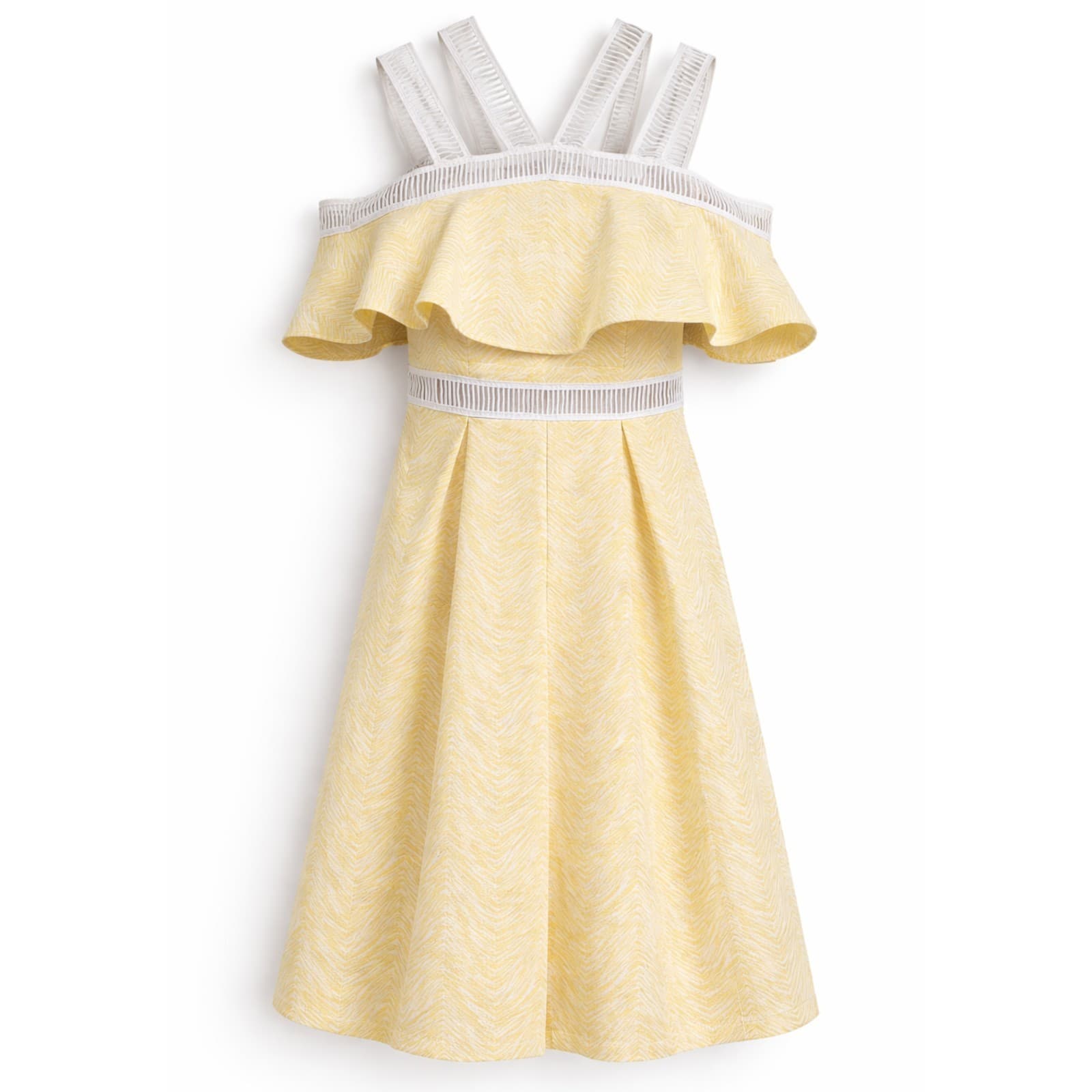 Mossman Yellow Midi Dress Lace Trim Occasion Racewear AUS 10 US 6 — photo 1 of 12