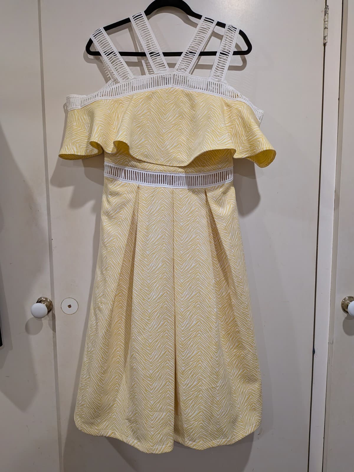 Mossman Yellow Midi Dress Lace Trim Occasion Racewear AUS 10 US 6 — photo 2 of 12