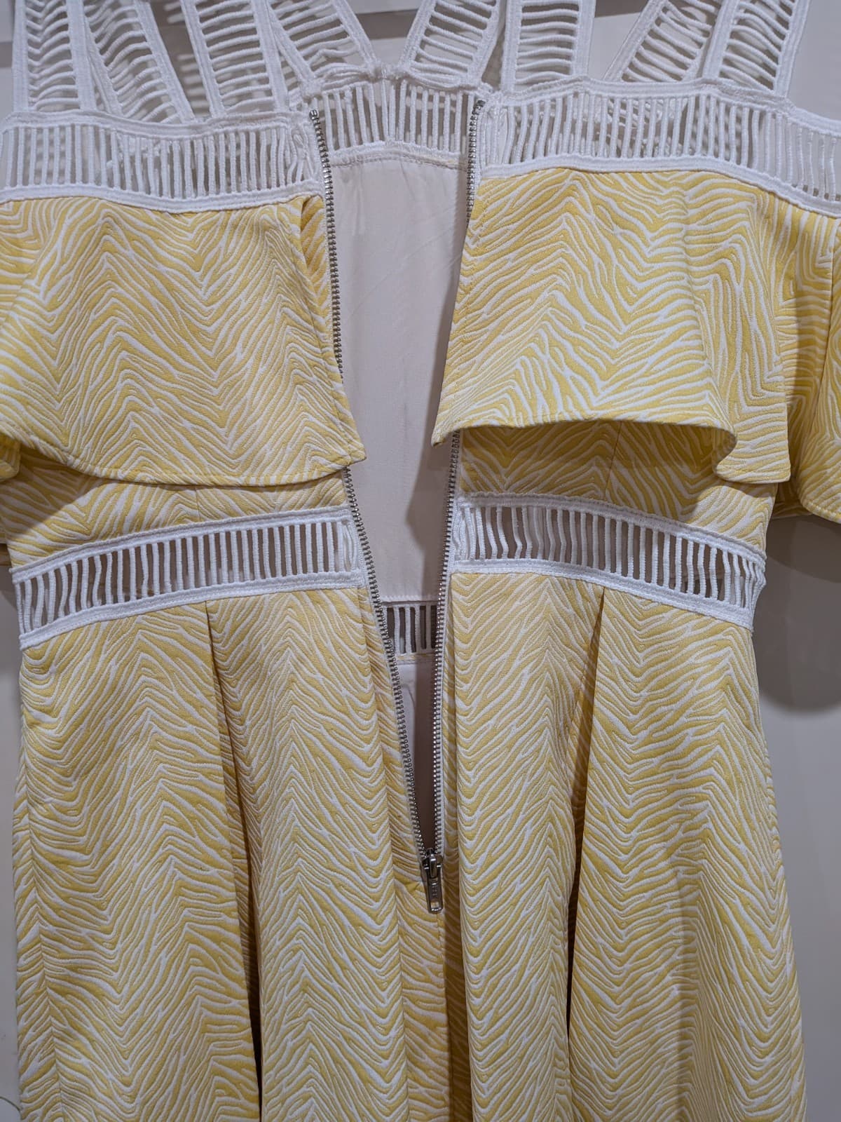 Mossman Yellow Midi Dress Lace Trim Occasion Racewear AUS 10 US 6 — photo 11 of 12