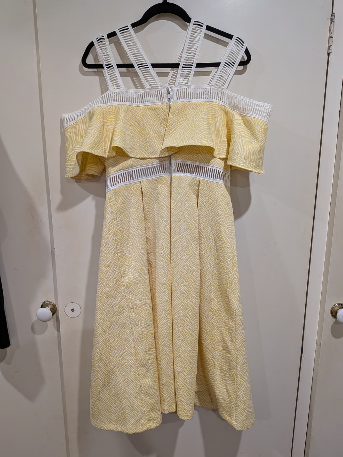 Mossman Yellow Midi Dress Lace Trim Occasion Racewear AUS 10 US 6 — photo 9 of 12