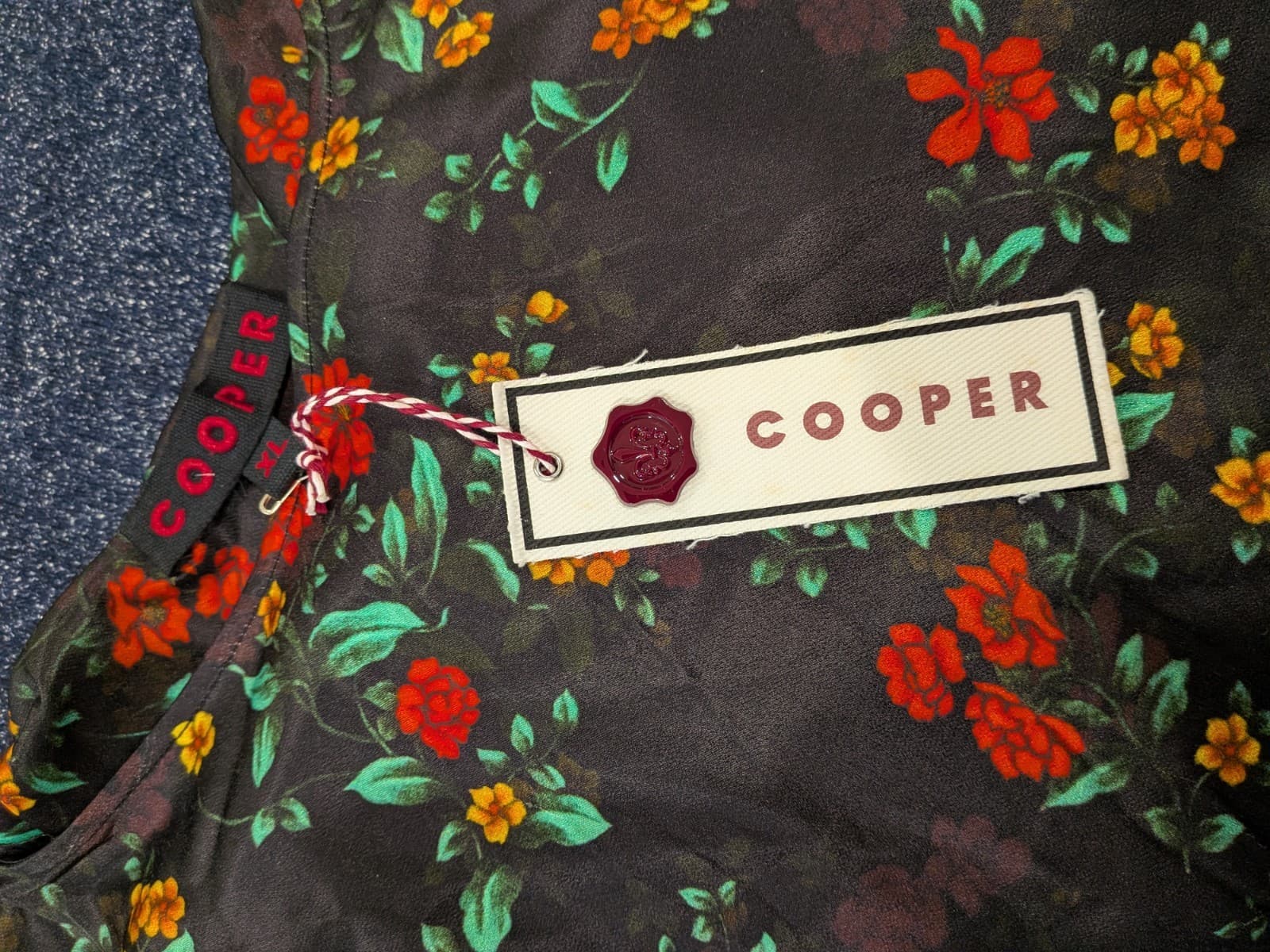 Cooper Trelise Cooper XL Black Floral Boho Peplum Flare Sleeve Designer Top — photo 3 of 11