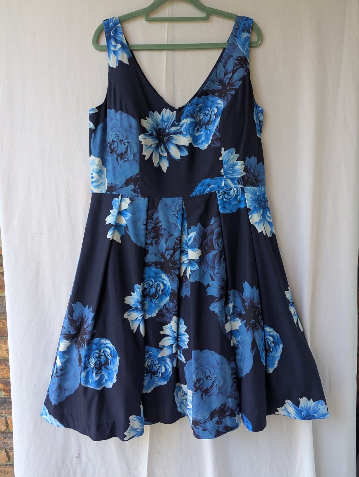 City Chic Dress Hydrangea Blue Print Navy Plus Fit Flare NWT Size XS AU 14 Us 10 — photo 3 of 13