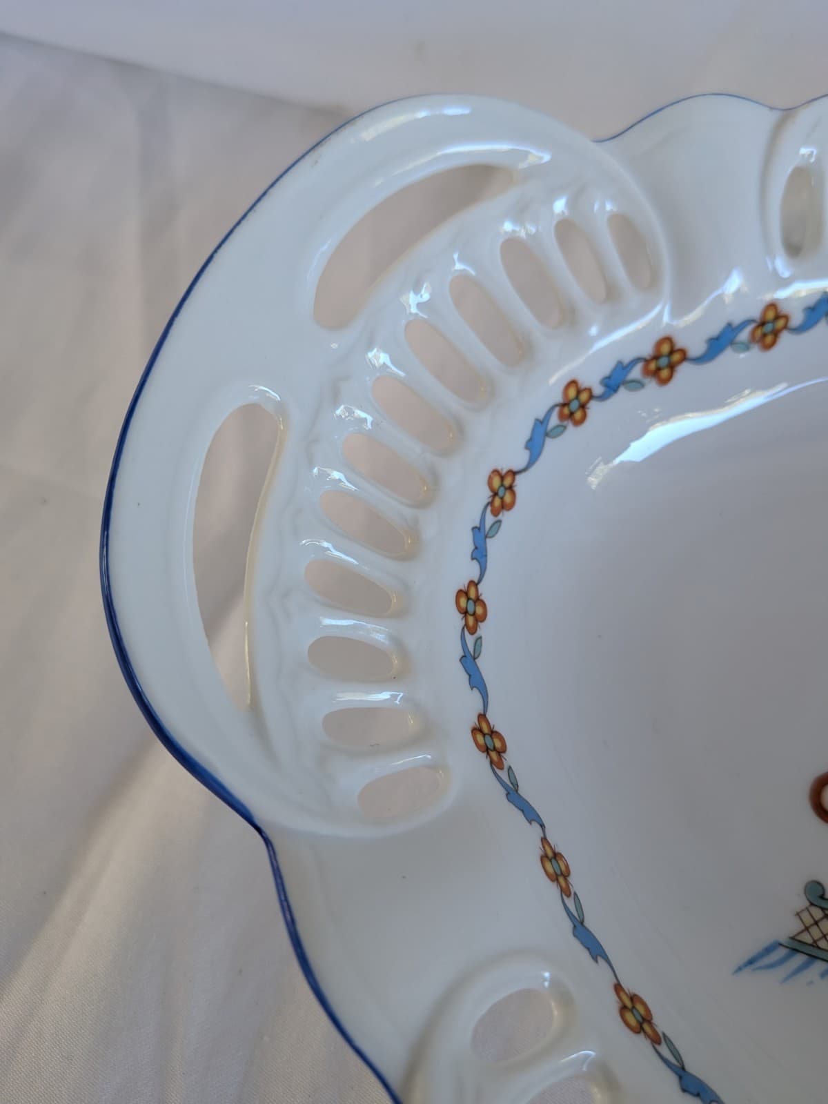 Arzberg Porcelain Oval Serving Dish Pierced Rim Floral Bavaria Germany 1070 1 — photo 5 of 10