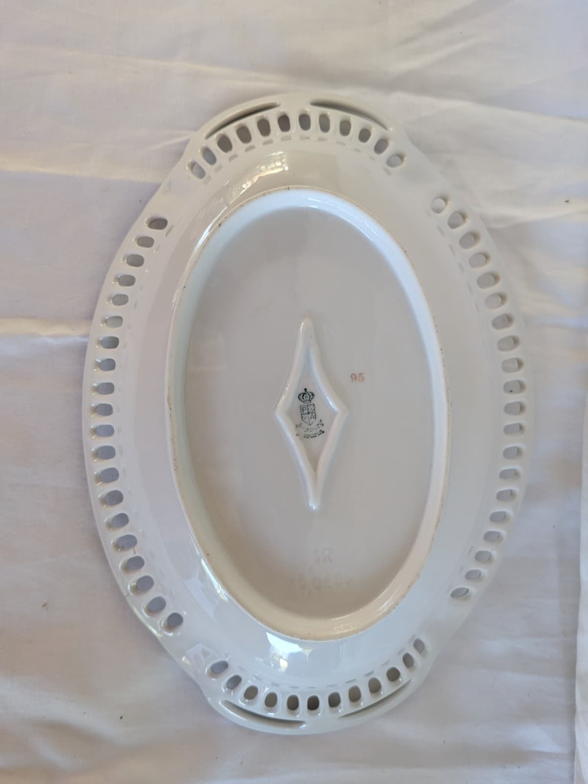 Arzberg Porcelain Oval Serving Dish Pierced Rim Floral Bavaria Germany 1070 1 — photo 8 of 10