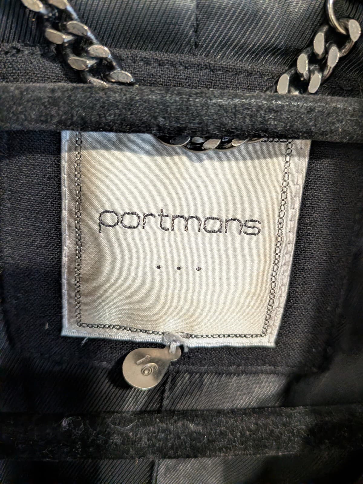 Portmans Black Waterfall Coat Jacket Size 16 Belted Long Sleeve Winter Coat — photo 7 of 9