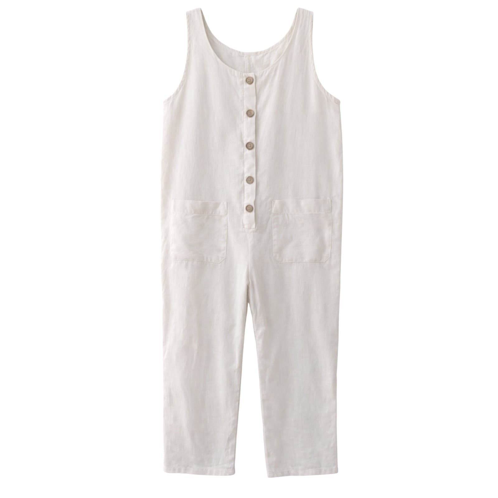 Little Lies Jumpsuit Size 10 AU 6 US Linen White Button Front Casual — photo 1 of 12