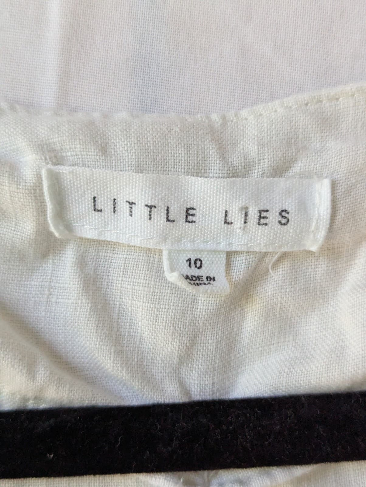 Little Lies Jumpsuit Size 10 AU 6 US Linen White Button Front Casual — photo 9 of 12