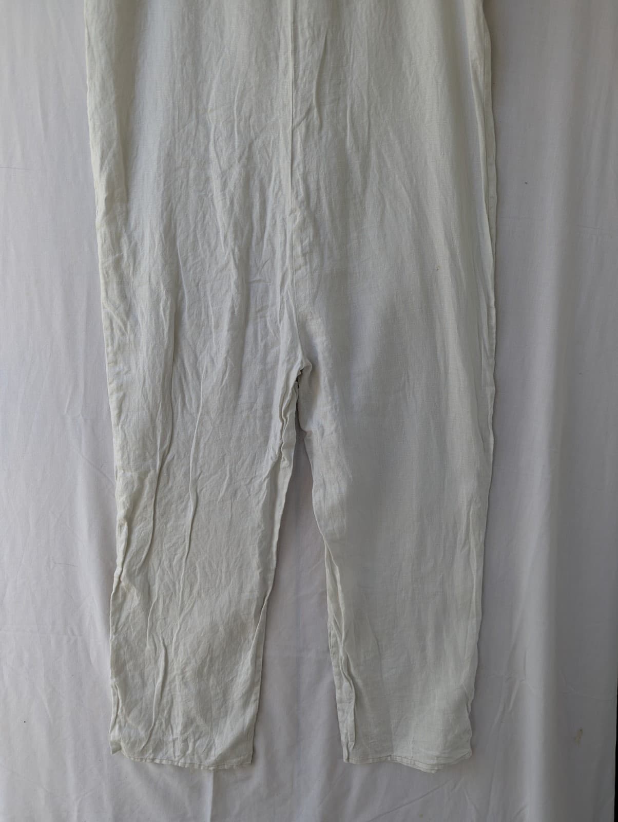 Little Lies Jumpsuit Size 10 AU 6 US Linen White Button Front Casual — photo 10 of 12