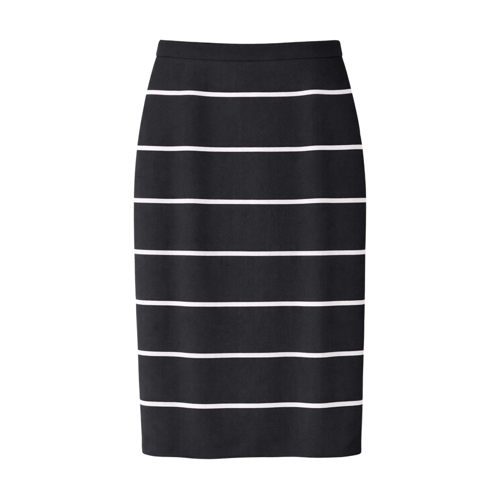 Tokito Knit Skirt Size Aus 14 US 10 Black White Stripped Viscose Pencil Workwear — photo 7 of 7