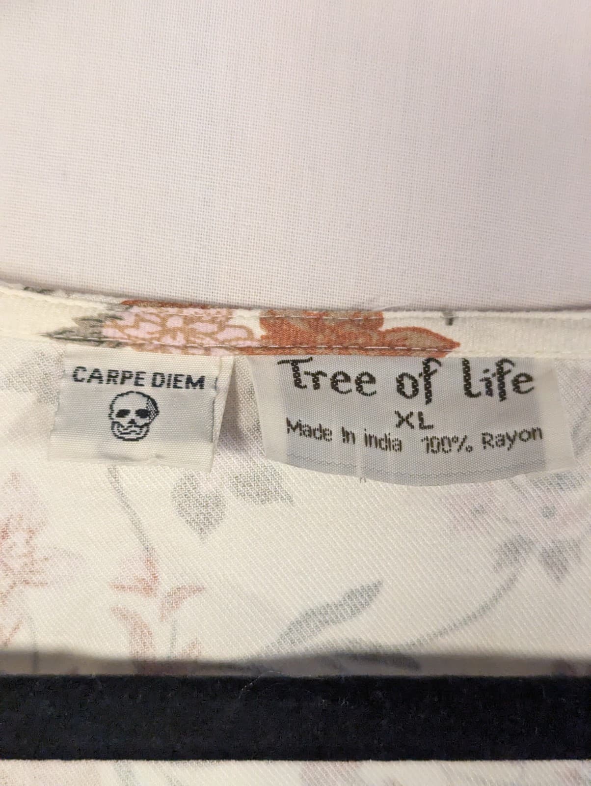 Tree of Life Dress XL AUS 16 US 12 White Floral Rayon Boho Festival Resort — photo 5 of 8