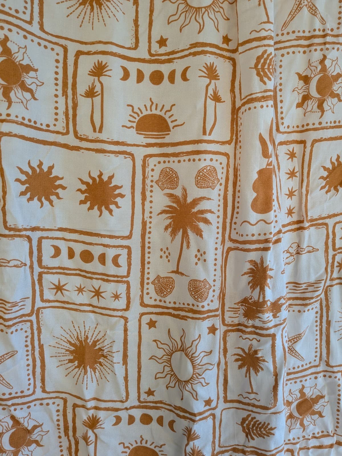 Yours Truly Oversized Rayon Shirt Boho Sun Print Button Resort Size M AU 14 16 — photo 11 of 11
