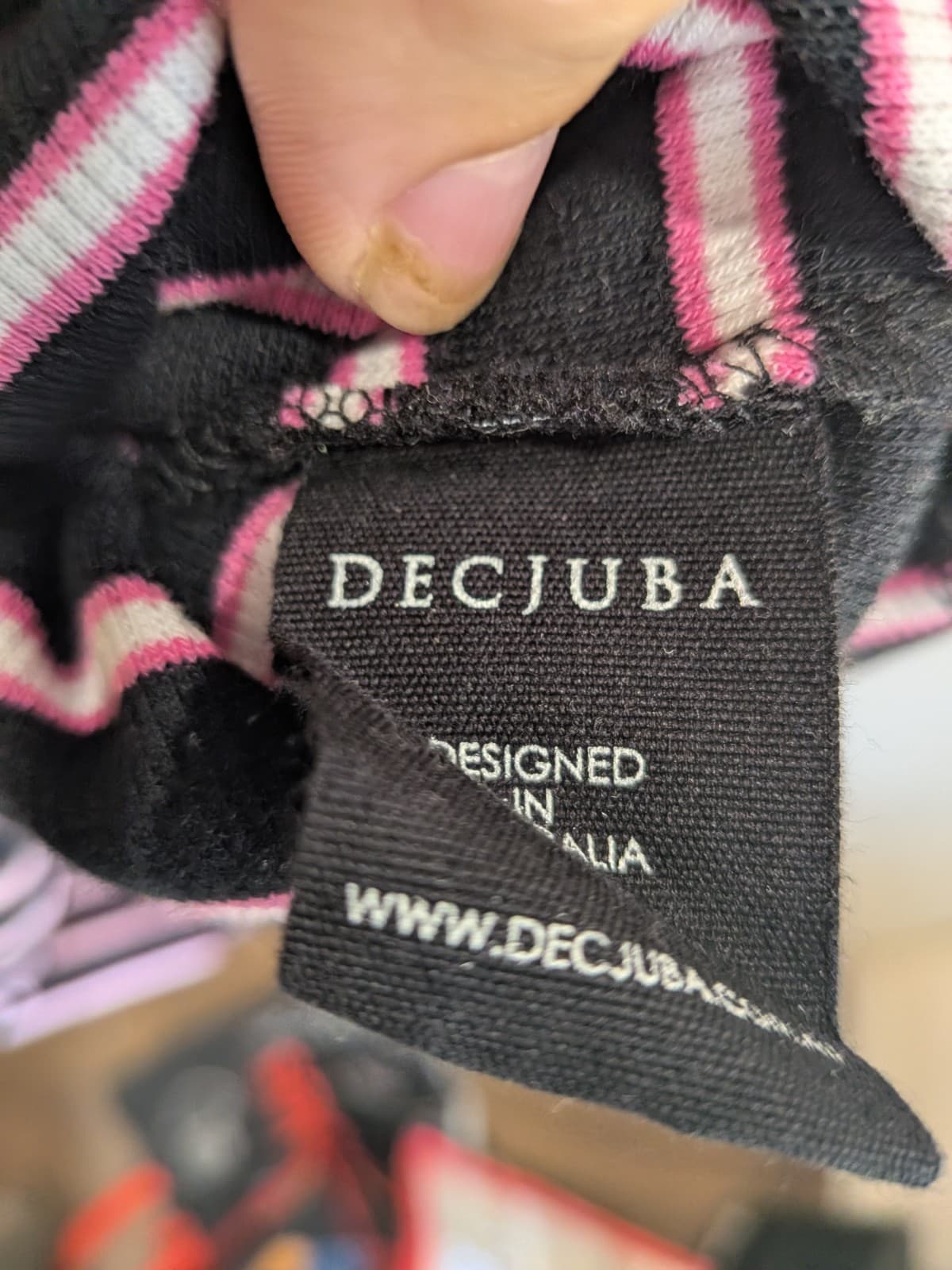 Decjuba Knit Midi Dress L Black Pink Stripe Rib Long Sleeve Stretch Casual — photo 8 of 11