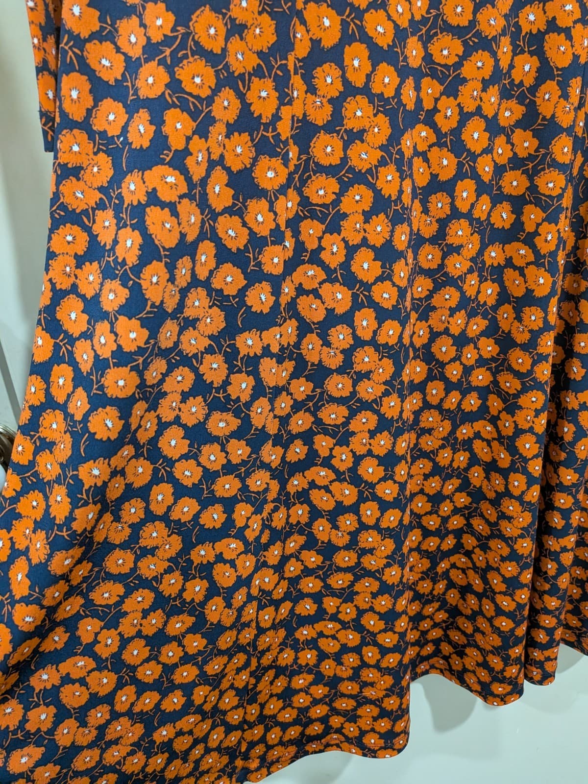 Leona Edmiston Dress AU 14 Orange Floral Long Sleeve A Line Cocktail Wedding — photo 3 of 10