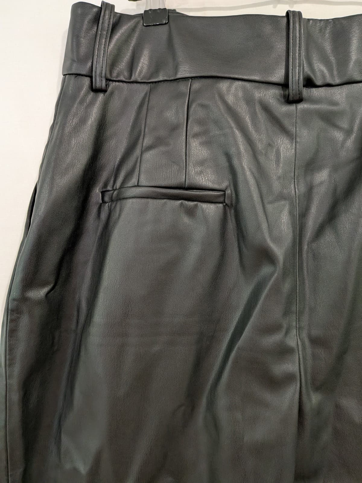 Zara Black Faux Leather Pants High Waist Tapered Leg Size XL AU 14 EU 42 — photo 8 of 12