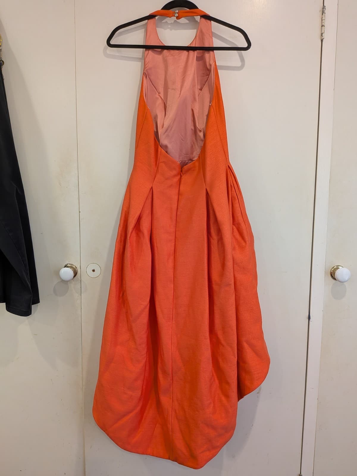 Sheike Dress Orange Hi Low Halter Formal Cocktail Wedding Flare Size 12 — photo 7 of 12