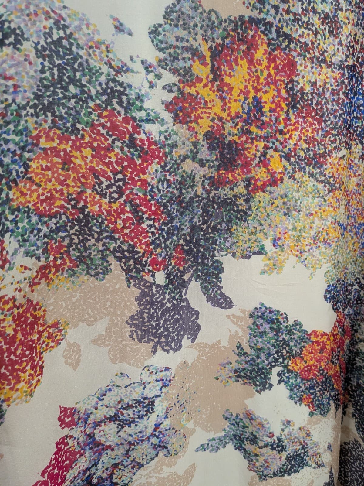 Blue Illusion Silk Shift Dress Womens XL AU 16 18 Multicolour Floral Kaftan — photo 5 of 10