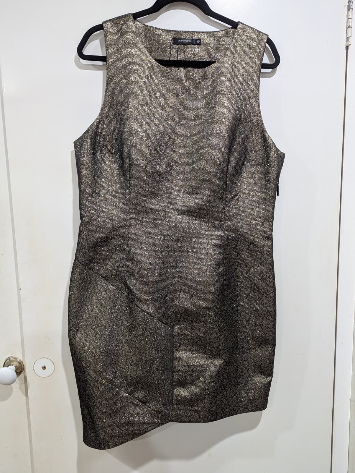 Portmans Dress Gold Brown Sheath Cocktail Party Shimmer Plus Size Aus 16 Us 12 — photo 3 of 7