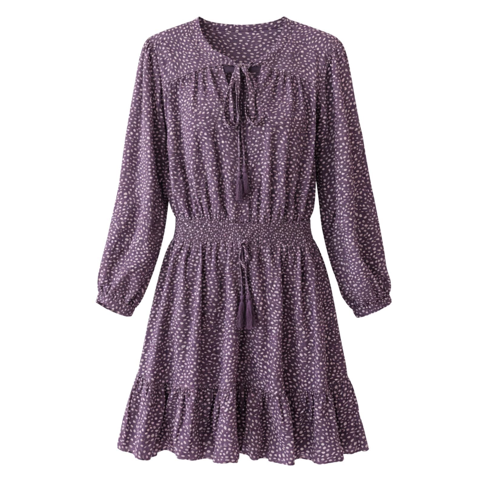 Mister Zimi Dress Purple Shirred Waist Boho Mini Size 14 AU 10 US — photo 1 of 9