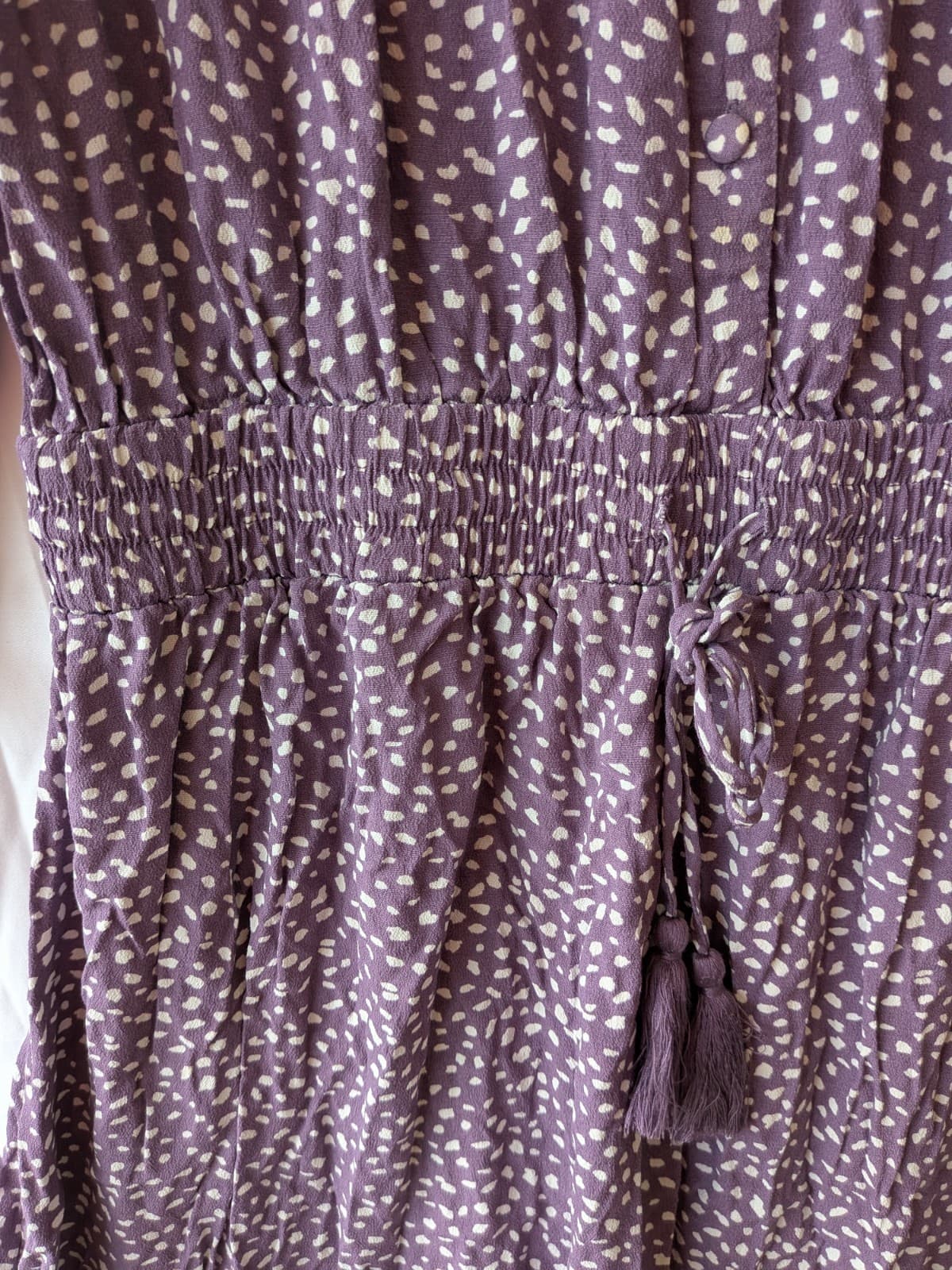 Mister Zimi Dress Purple Shirred Waist Boho Mini Size 14 AU 10 US — photo 3 of 9