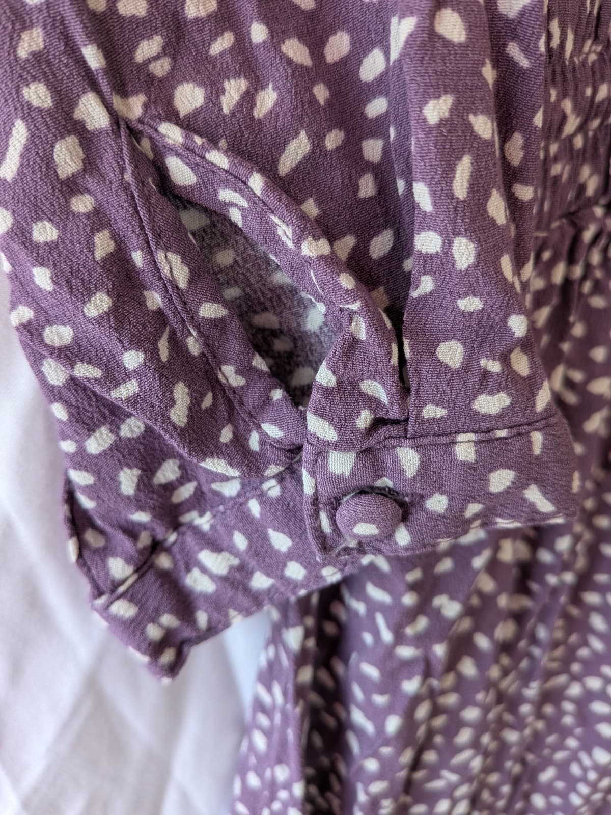 Mister Zimi Dress Purple Shirred Waist Boho Mini Size 14 AU 10 US — photo 4 of 9