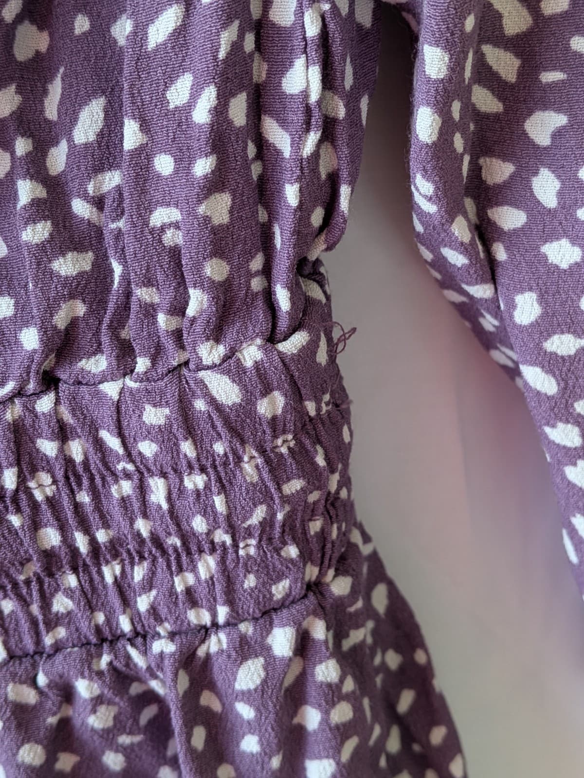 Mister Zimi Dress Purple Shirred Waist Boho Mini Size 14 AU 10 US — photo 7 of 9